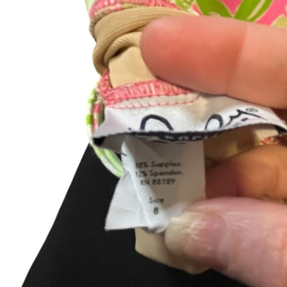 Lilly Pulitzer One-Piece Swimsuit Pink and Green Jungle themed– Size 8 - Picture 9 of 10